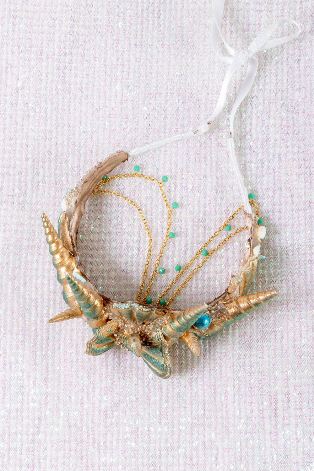 Blue Ocean Seashell Tiara Crown
