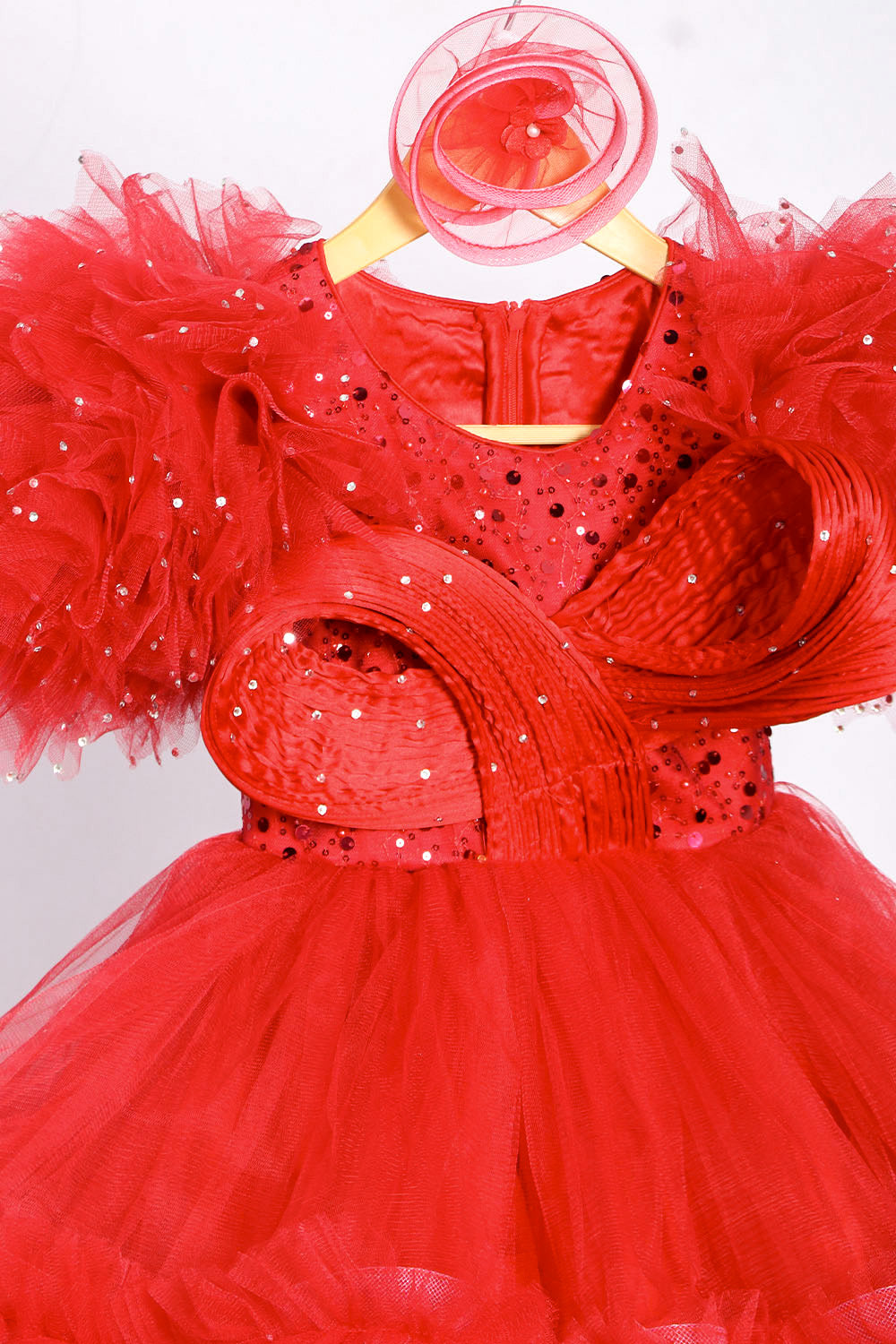 Maroon barbie dress with Infinite Drape