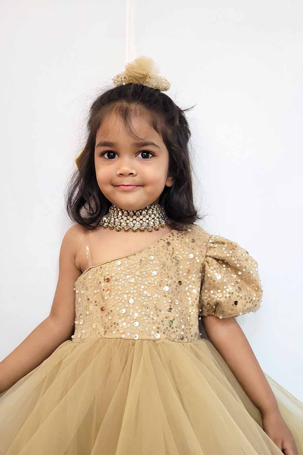 Golden Heavy Flare Princess Gown