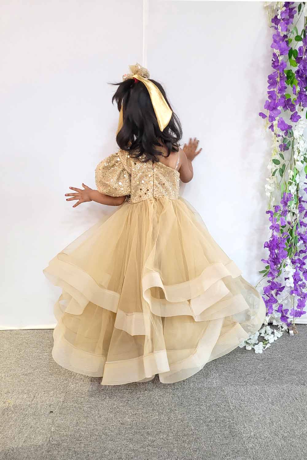 Golden Heavy Flare Princess Gown