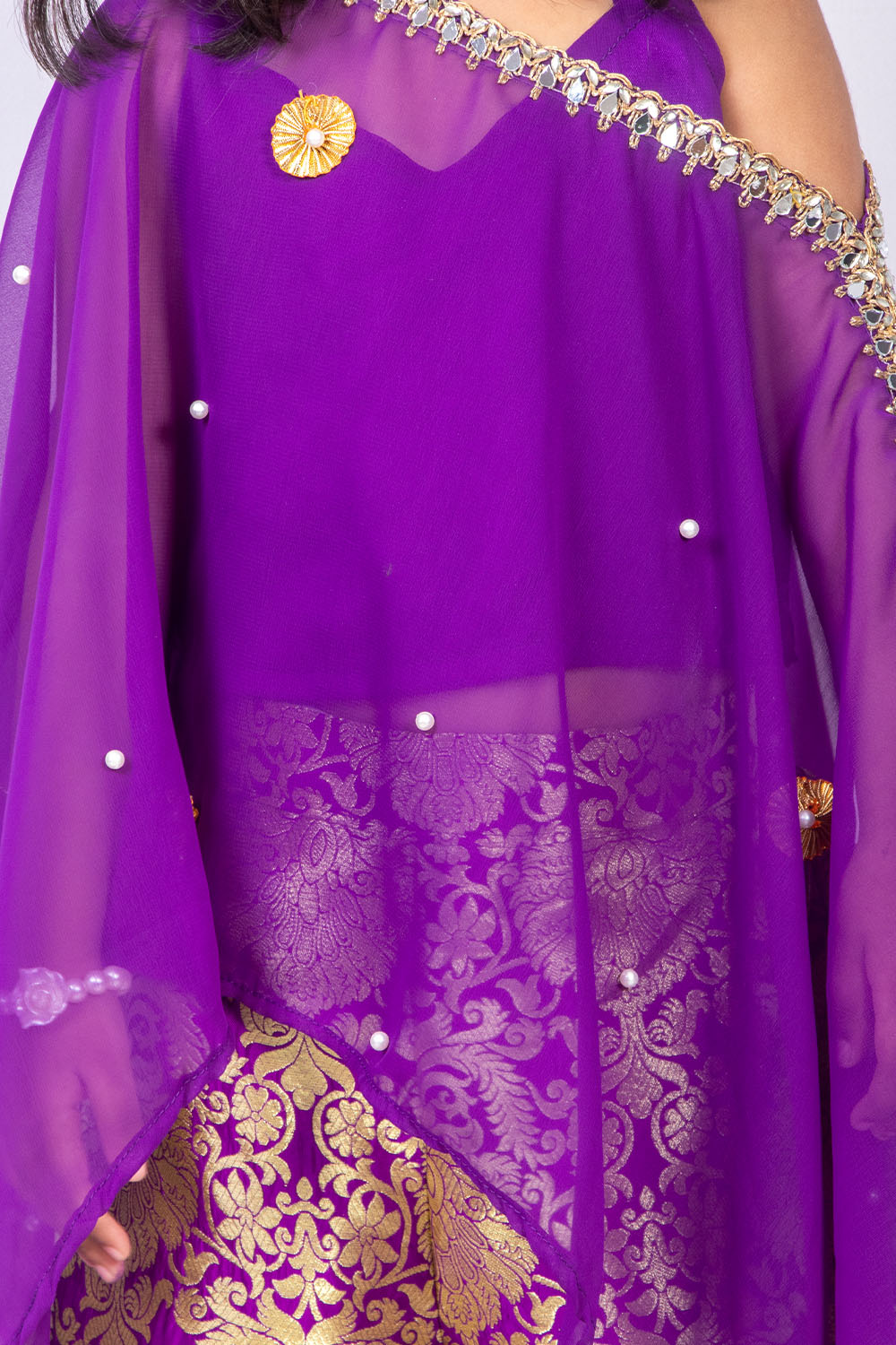 Purple Coord Set with Cape