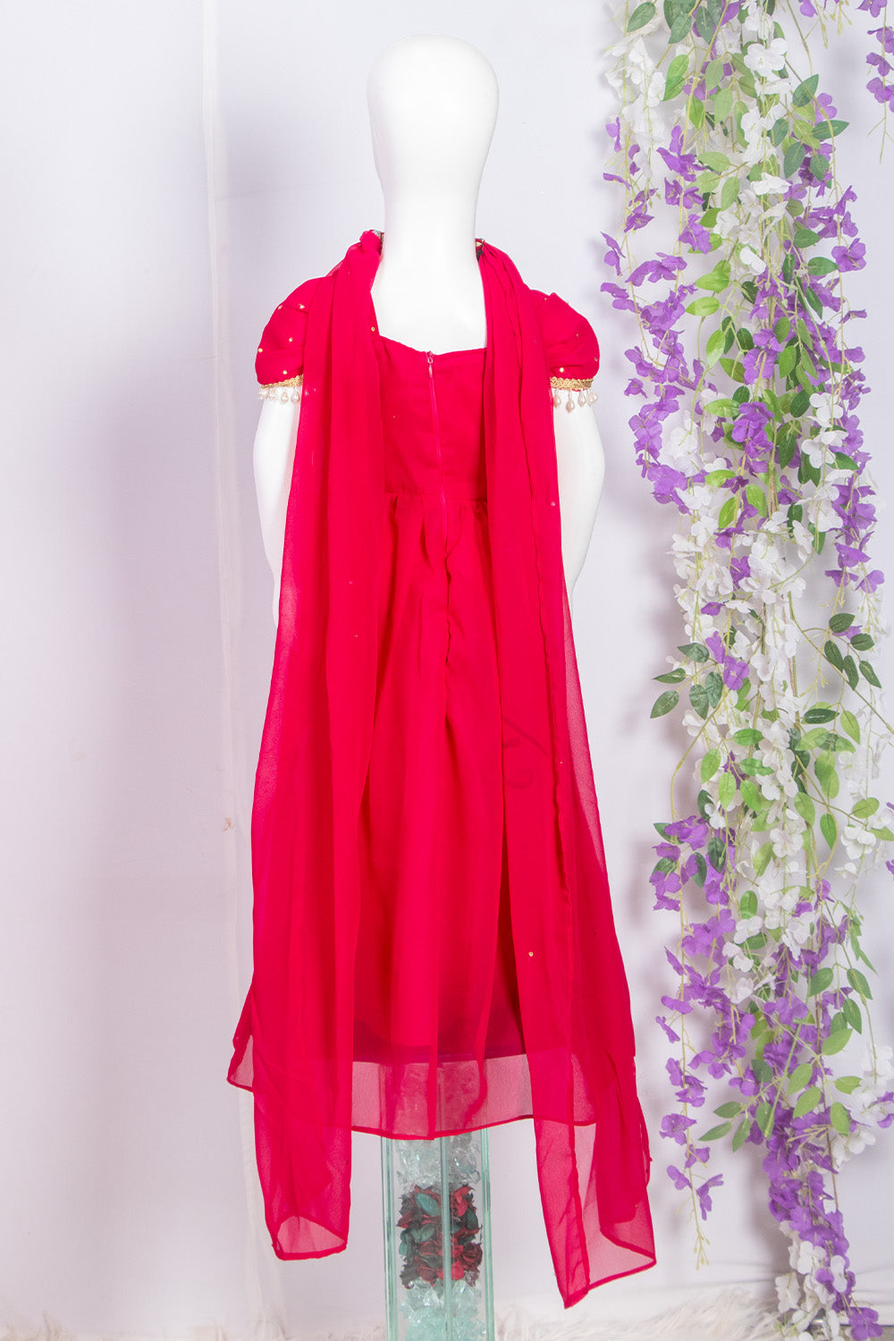 Beautiful Magenta Pink kids Anarkali