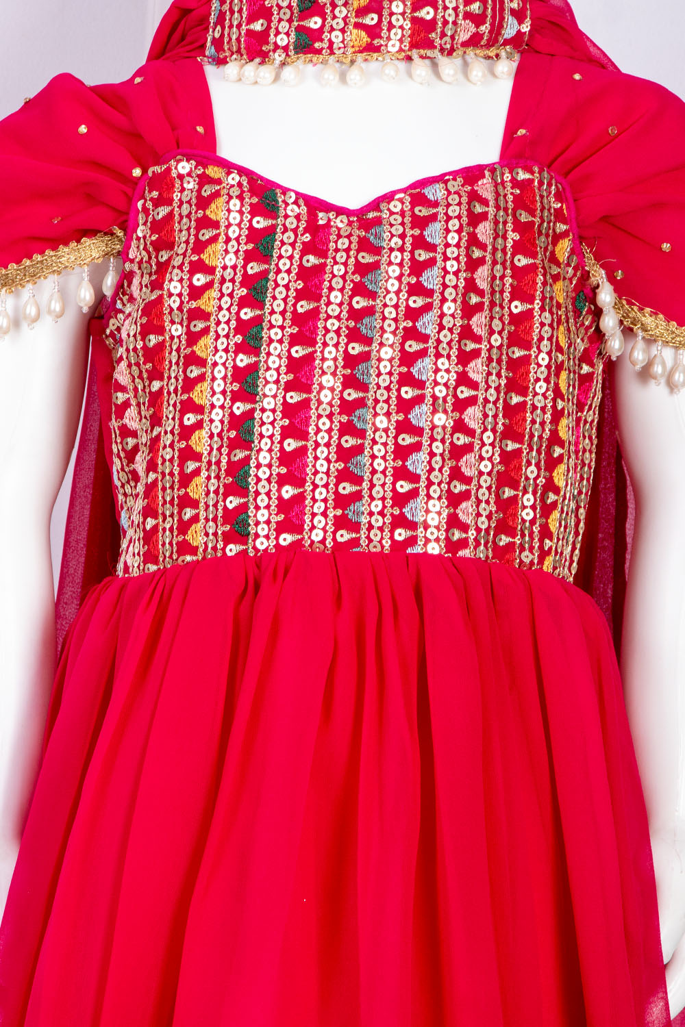Beautiful Magenta Pink kids Anarkali
