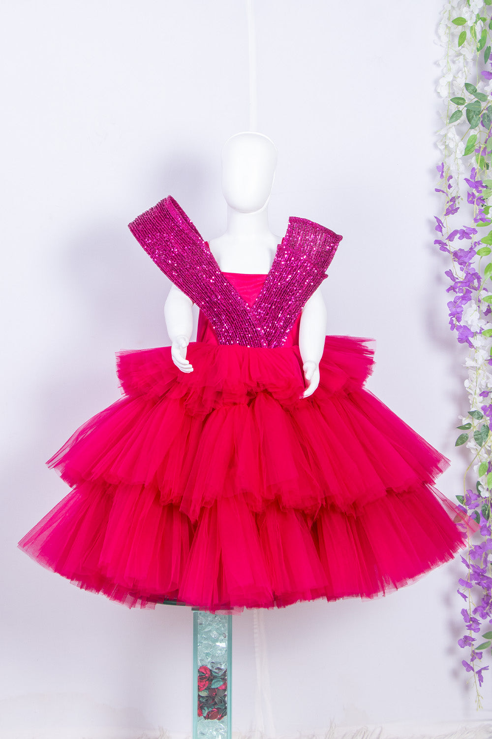 Magenta Pink Structured Gown