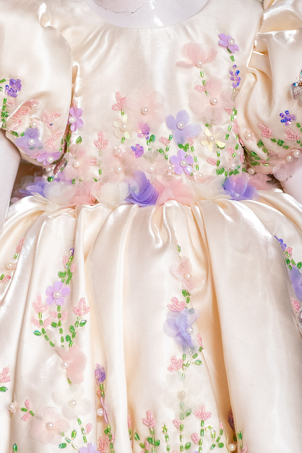Off-White Heavy Hand Embroidered Dress
