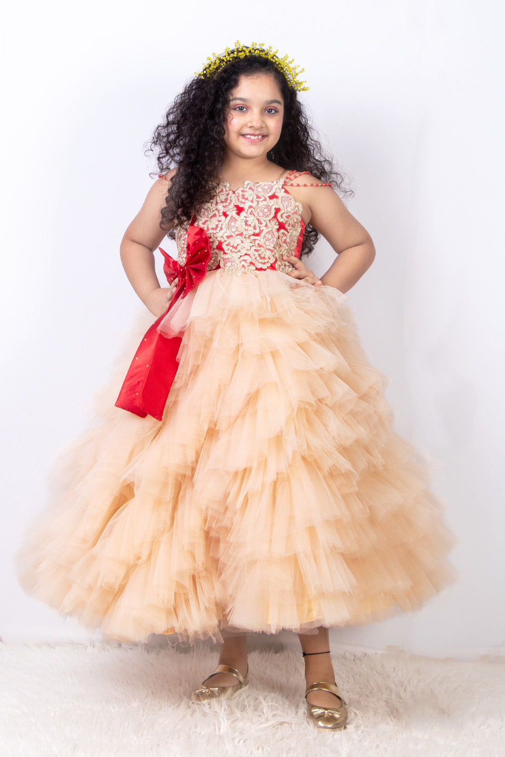 Moana Princess Red and Golden Dress