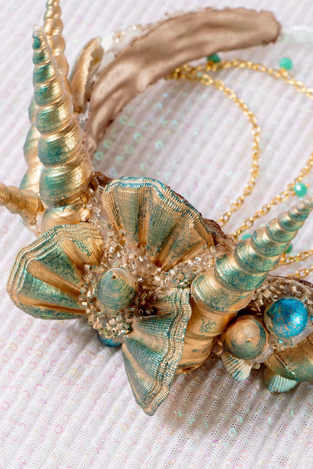 Blue Ocean Seashell Tiara Crown