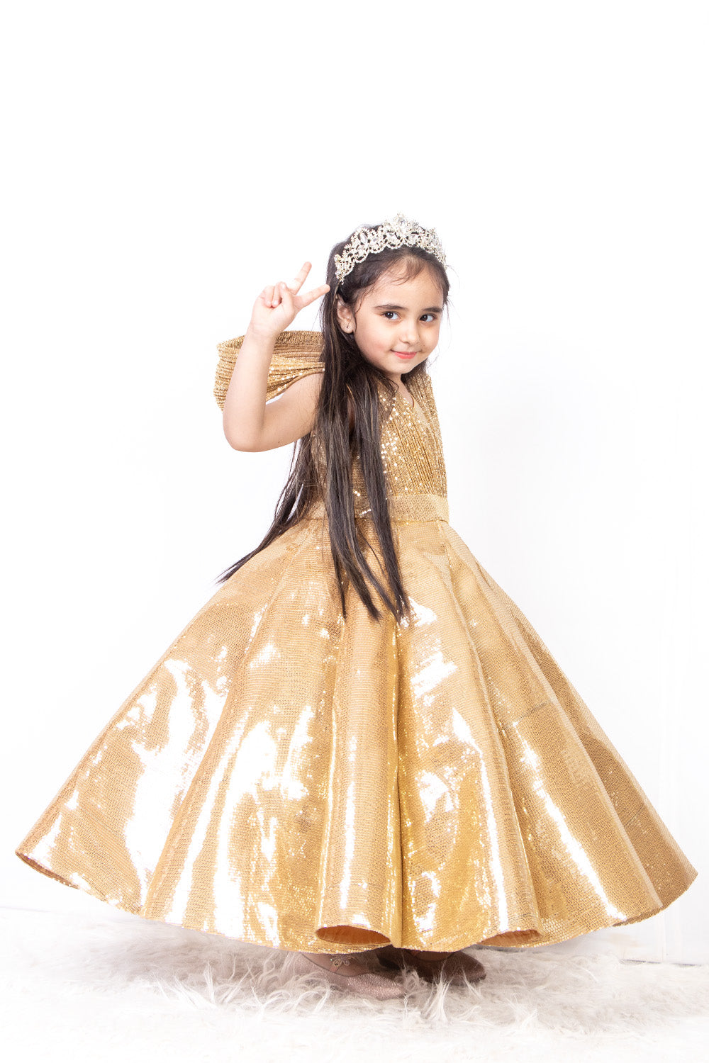 Beautiful Golden Princess Ball Gown
