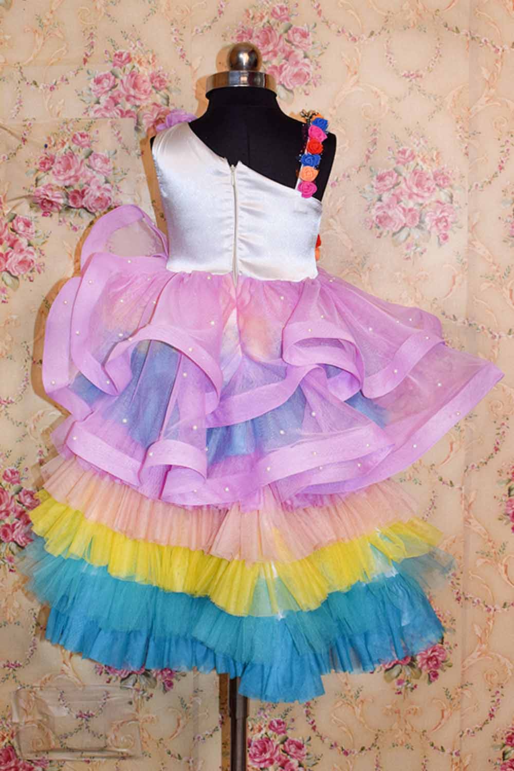 Unicorn Theme Ruffled Frock