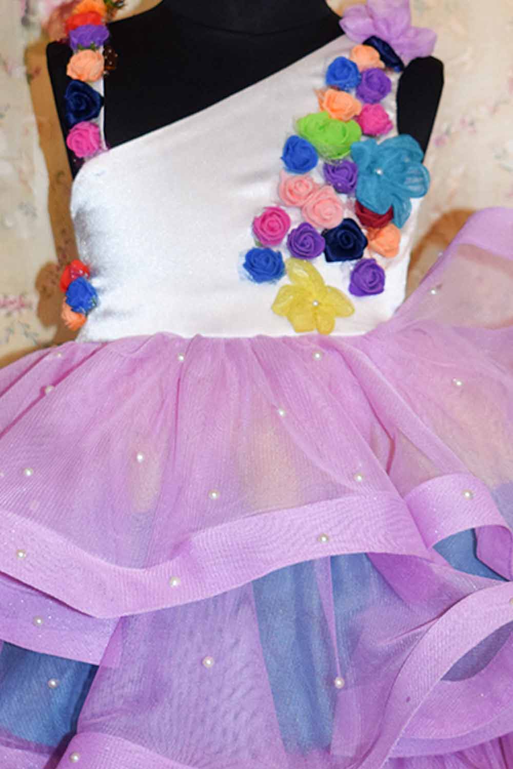 Unicorn Theme Ruffled Frock