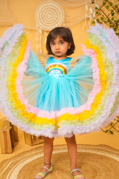 Unicorn Theme Rainbow Birthday Dress