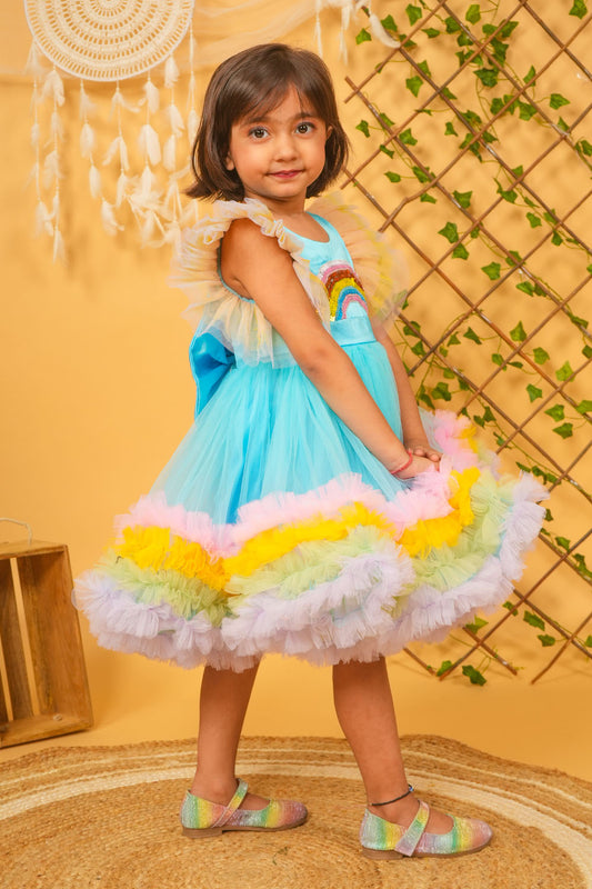 Unicorn Theme Rainbow Birthday Dress