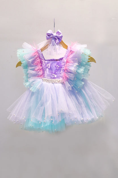 Lavender and Blue Butterfly Dress