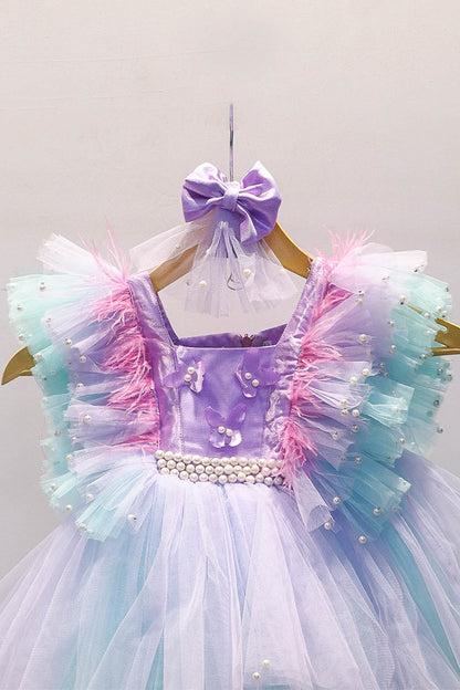 Lavender and Blue Butterfly Dress