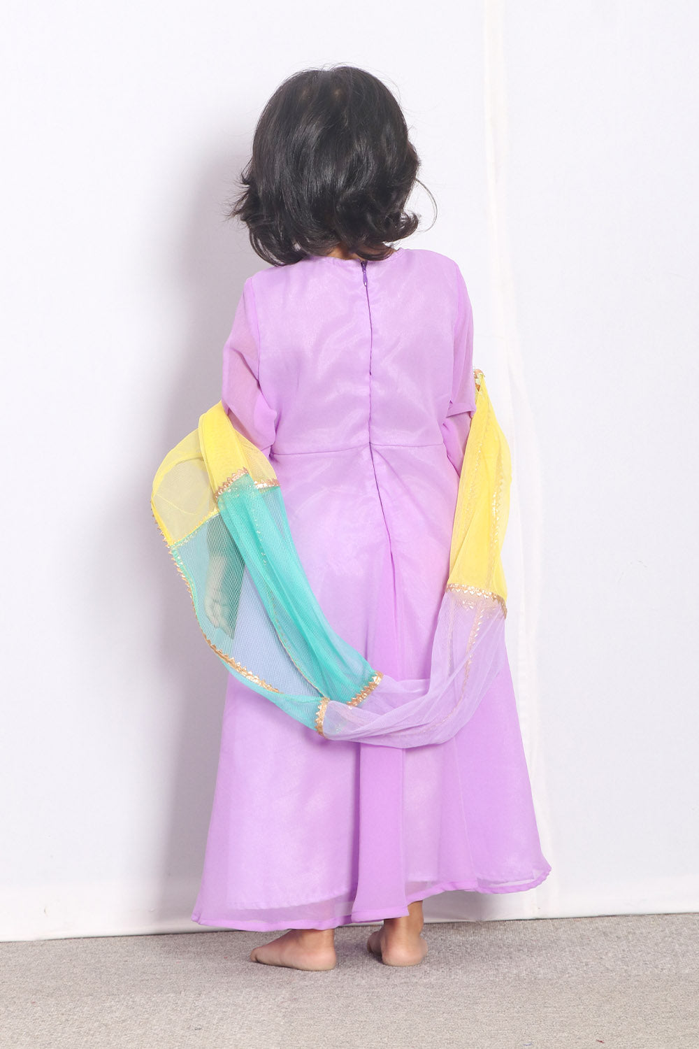 Lavender Nayra cut Kids Anarkali Suit