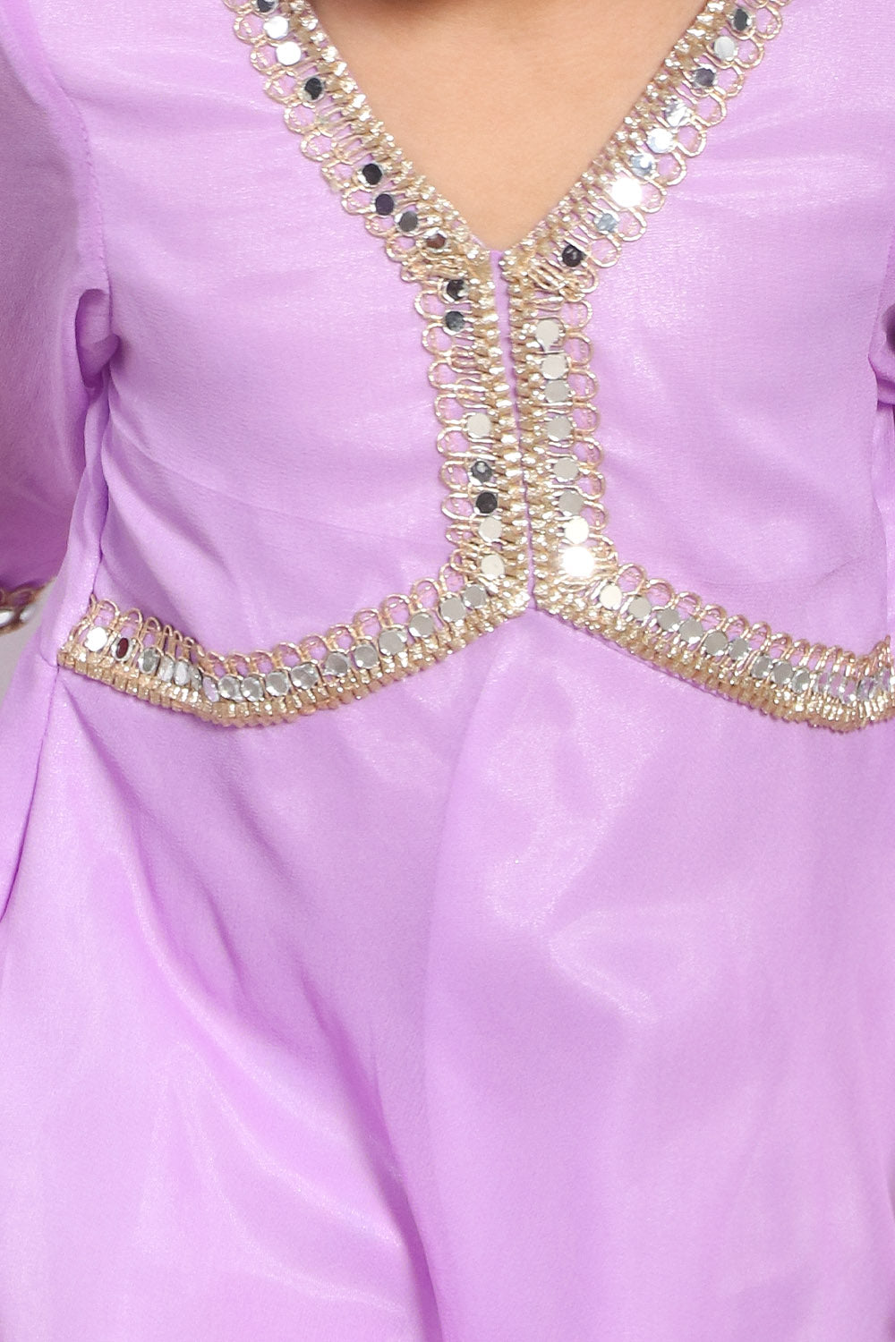 Lavender Nayra cut Kids Anarkali Suit