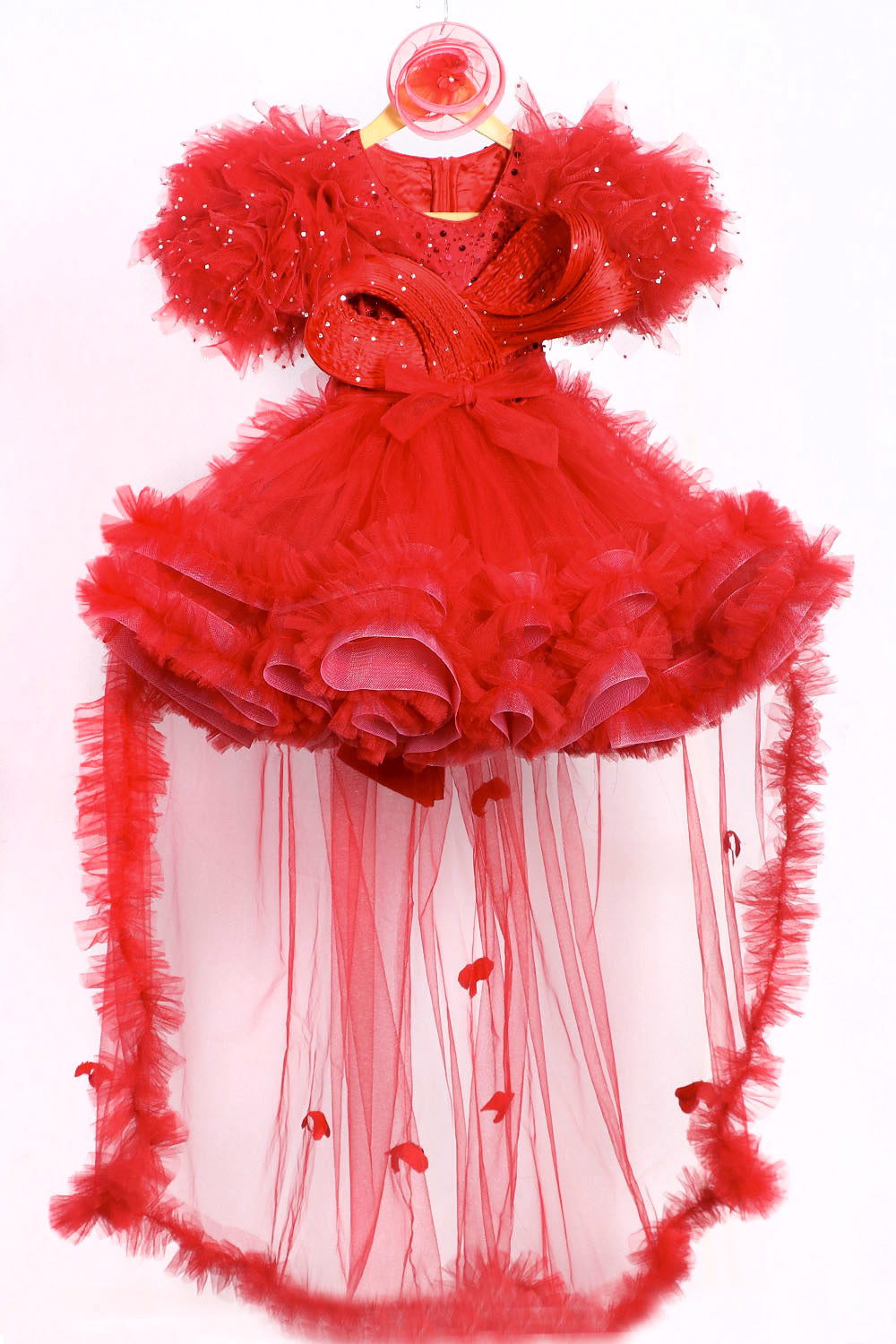 Maroon barbie dress with Infinite Drape