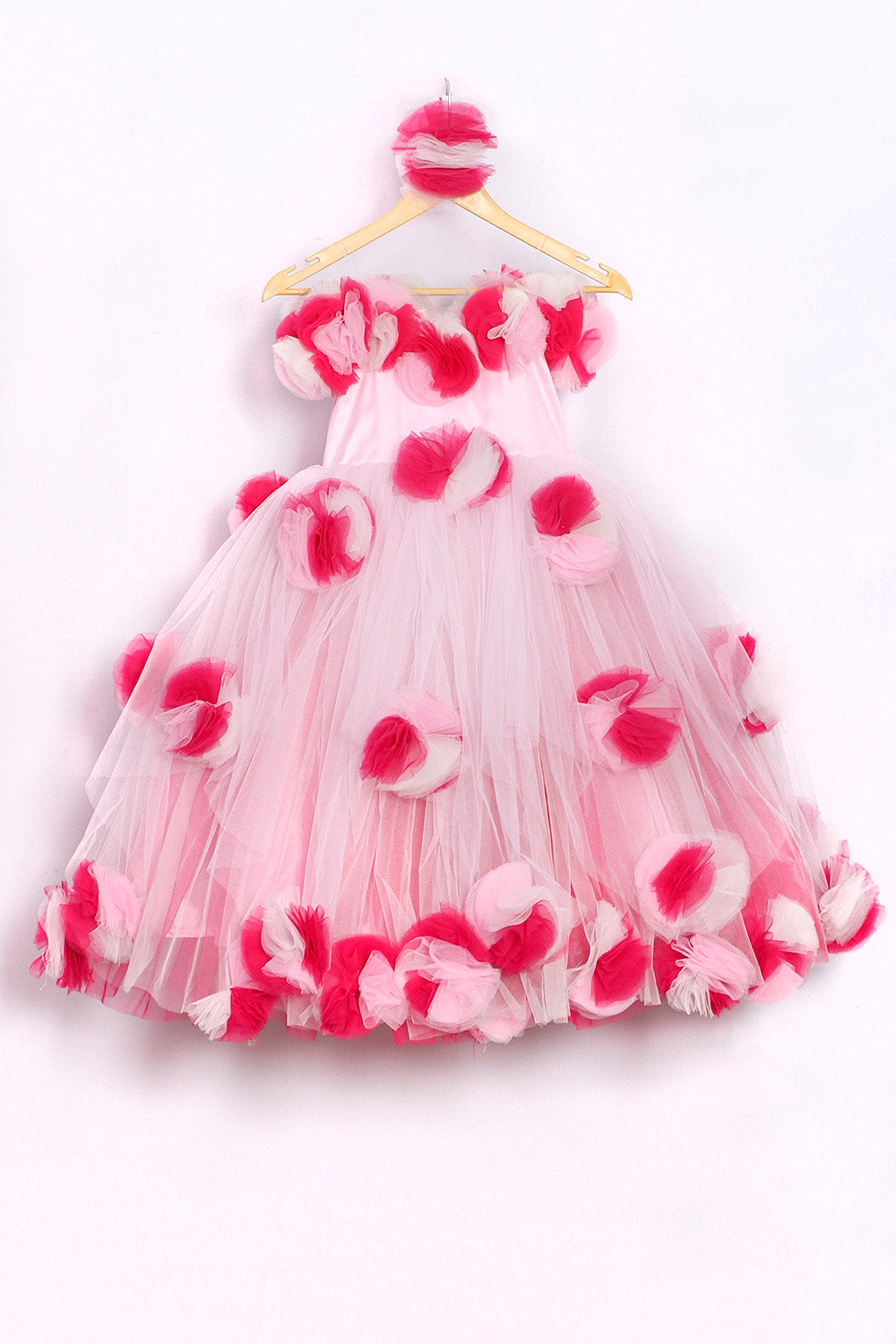 Pink Flower Barbie Gown