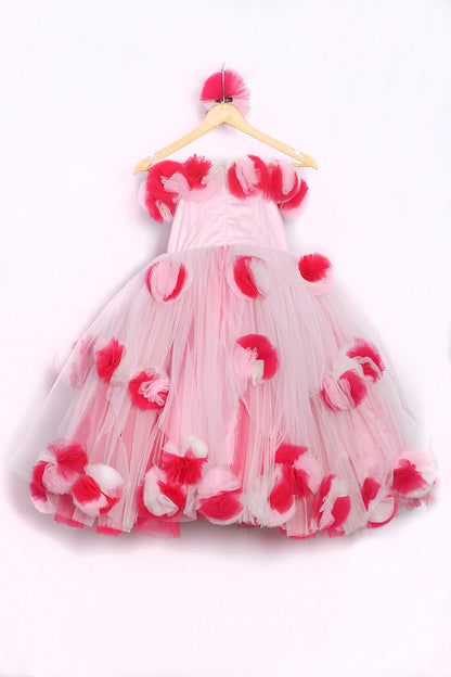 Pink Flower Barbie Gown