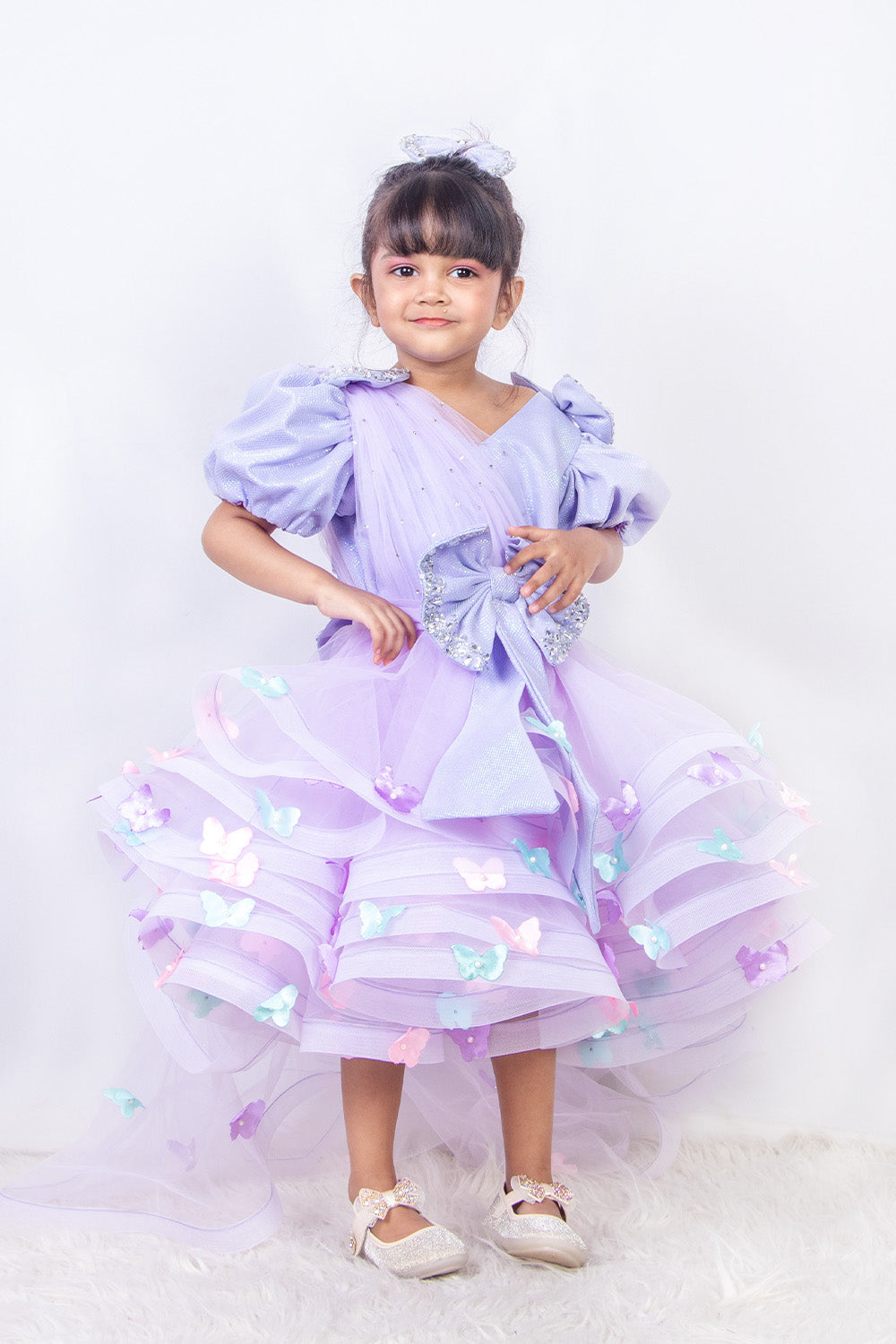 Lavender Shimmer Butterfly Dress