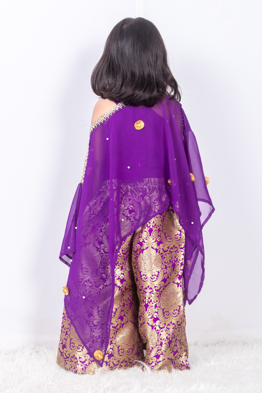 Purple Coord Set with Cape