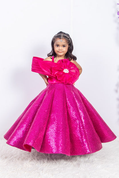 Barbie Pink Sequins Ball Gown