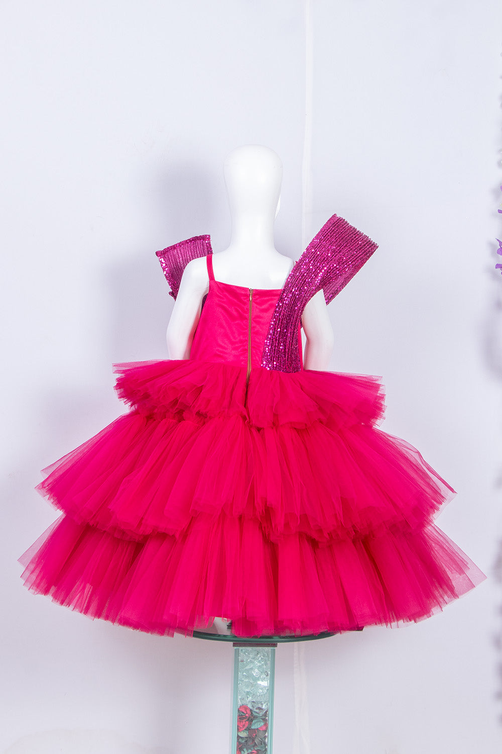 Magenta Pink Structured Gown