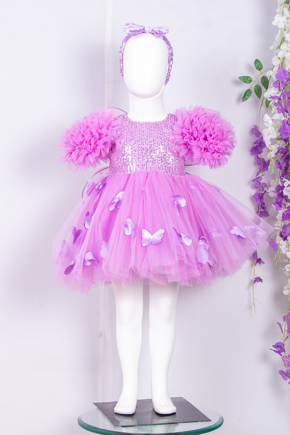 Lavender Butterflies Dress with Wings