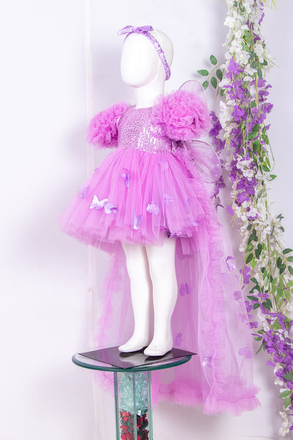 Lavender Butterflies Dress with Wings