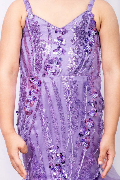 Lavender Mermaid Hand Embroidered Gown