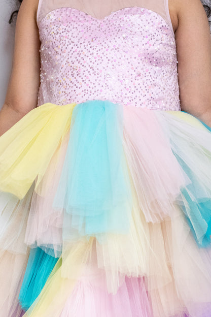 Colorful Flared Dress