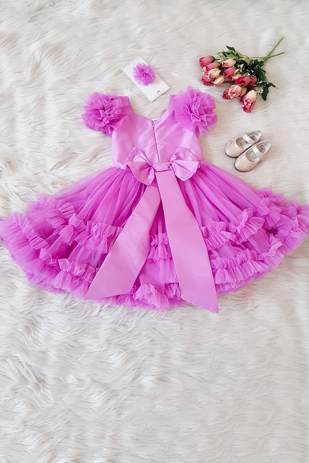 Lavender Ruffled Butterfly Dress
