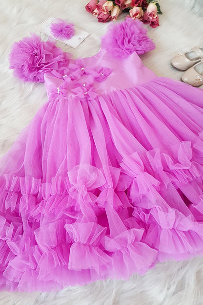 Lavender Ruffled Butterfly Dress