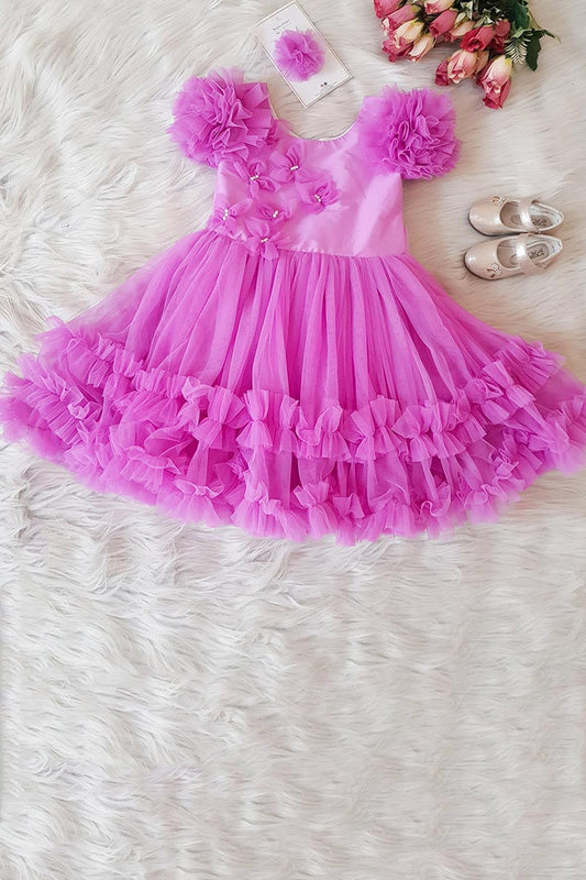 Lavender Ruffled Butterfly Dress
