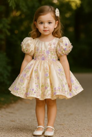 Off-White Heavy Hand Embroidered Dress