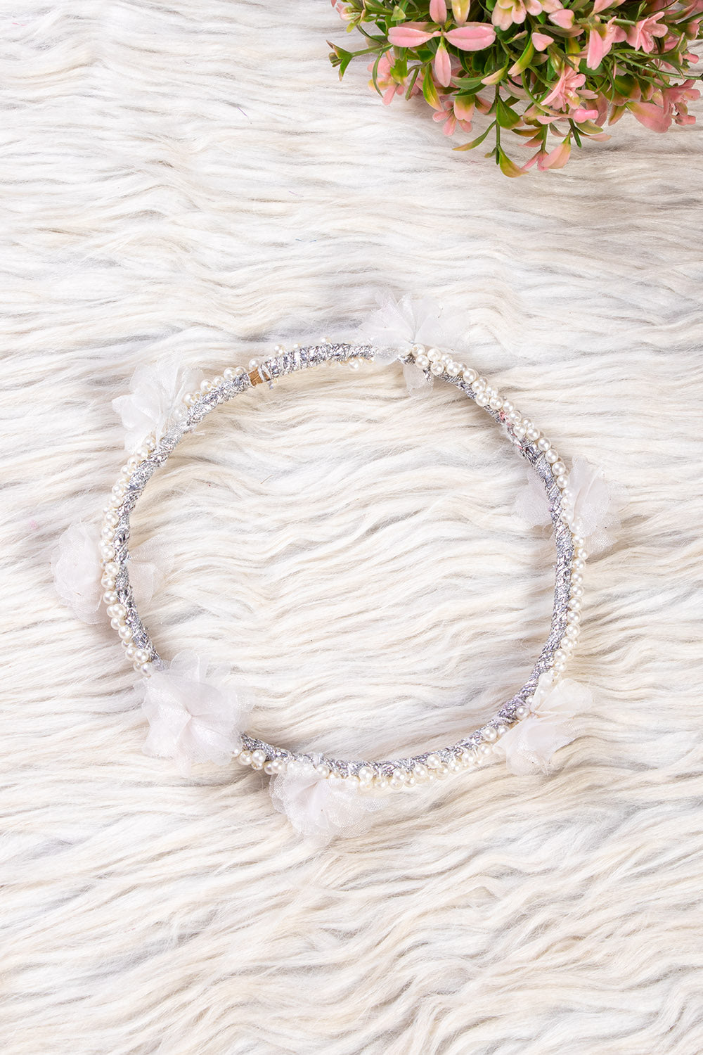 White Pearl and Flower Tiara