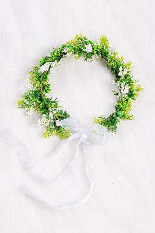 Green Floral Tiara