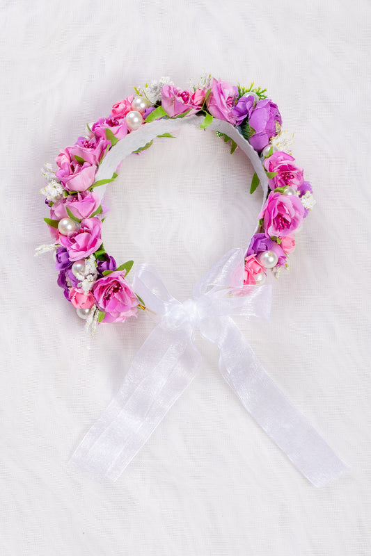 Lavender and Pink Floral Tiara
