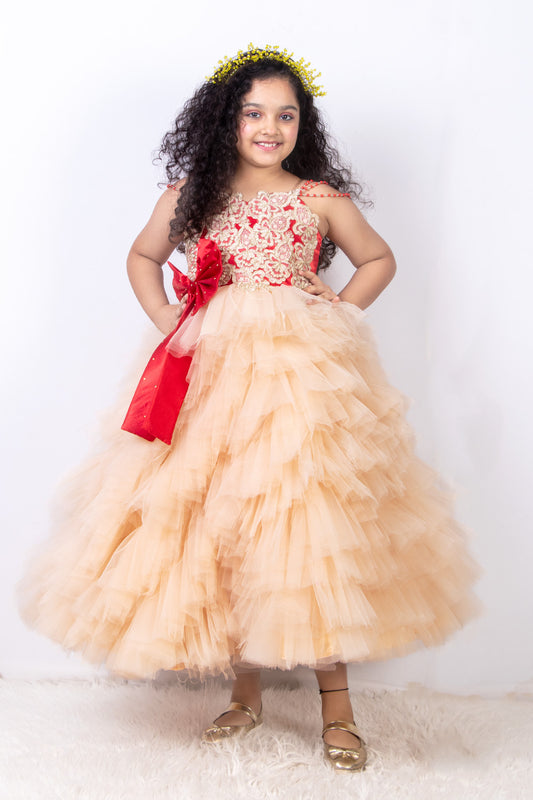 Moana Princess Red and Golden Dress