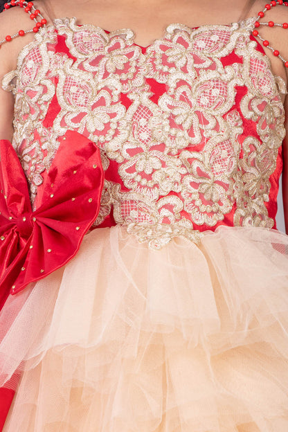 Moana Princess Red and Golden Dress
