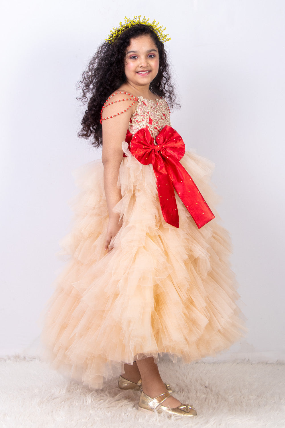 Moana Princess Red and Golden Dress
